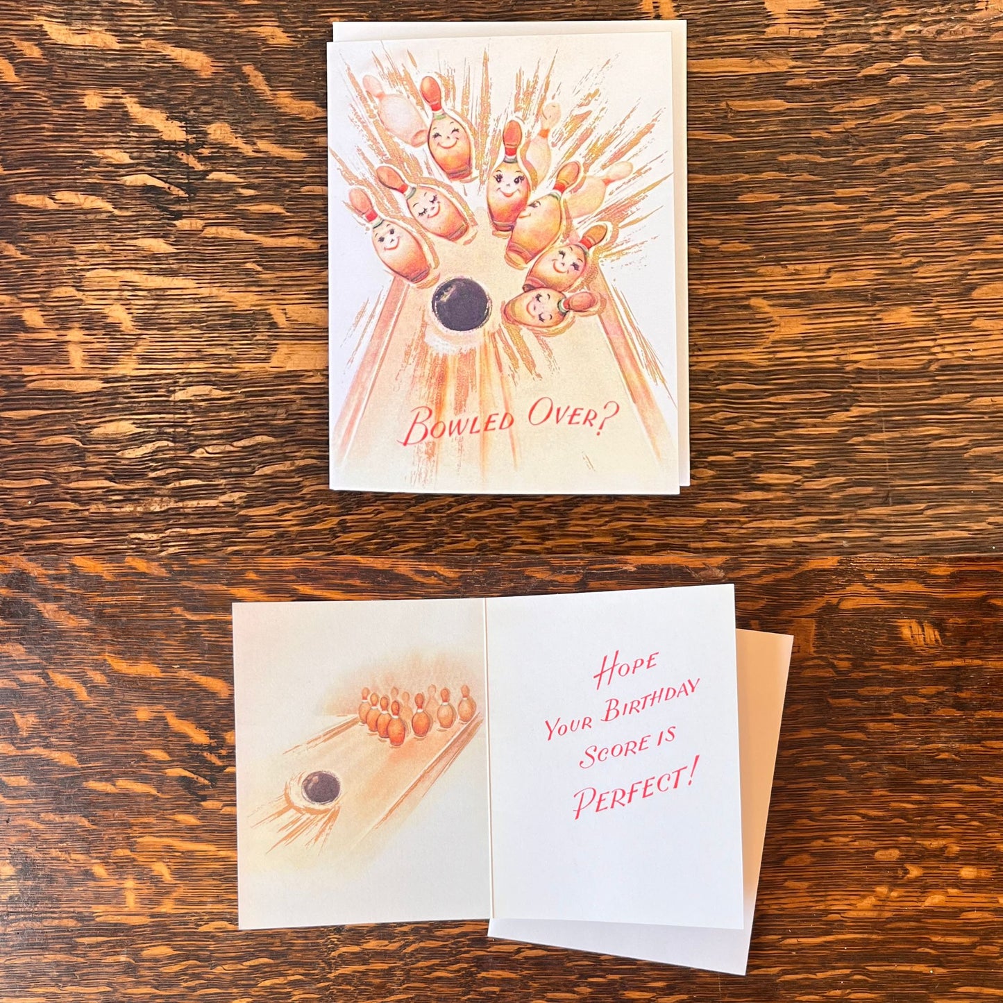 'Bowled Over' Bowling Birthday Card