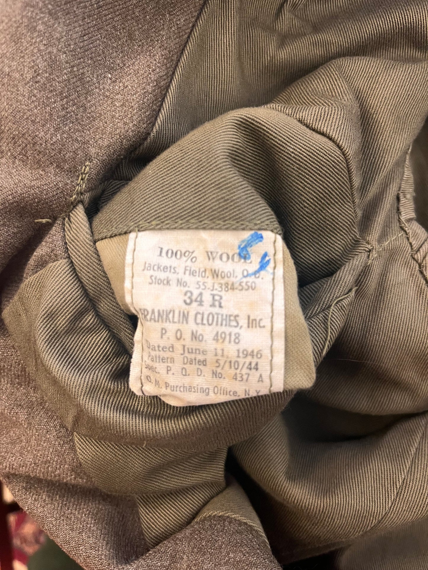 WWII "Ike" Jacket 34R