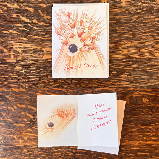 'Bowled Over' Bowling Birthday Card