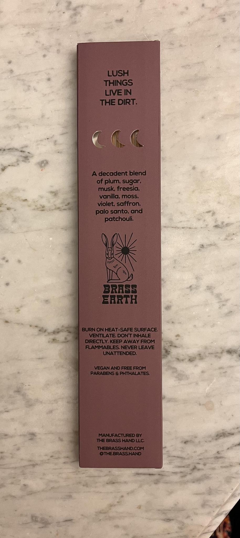 'Velvet Earth' Brass Earth Incense Stick